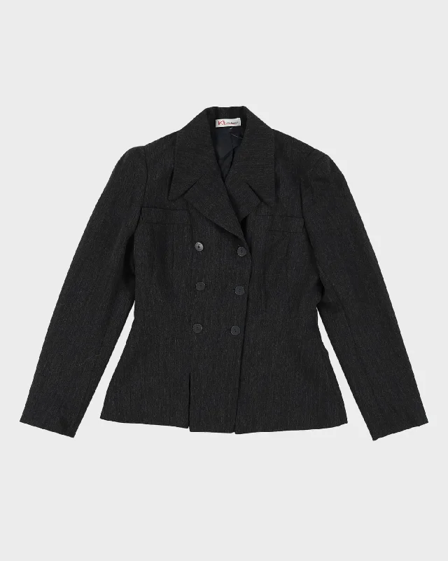 L L By Karl Lagerfeld Grey Blazer Jacket - S V-Neck Jacket Boat Neck Jacket Square Neck Jacket L L By Karl Lagerfeld Grey Blazer Jacket - S V-Neck Jacket Boat Neck Jacket Square Neck Jacket
