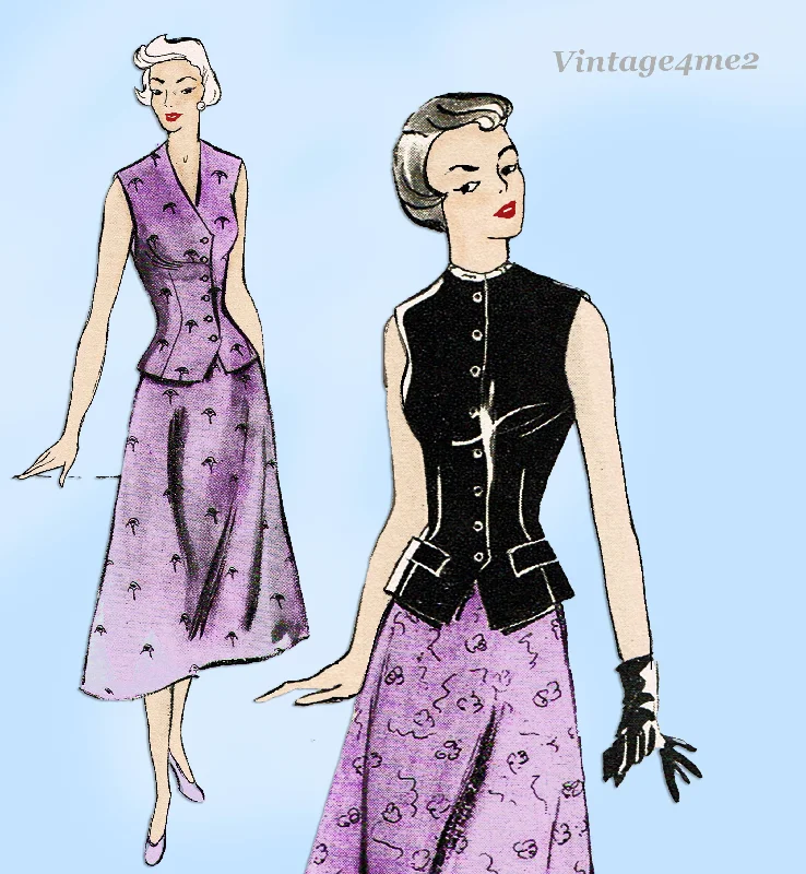 New York 668: 1950s Uncut Misses Skirt & Vest Sz 32 B Vintage Sewing Pattern leather skirt bold New York 668: 1950s Uncut Misses Skirt & Vest Sz 32 B Vintage Sewing Pattern leather skirt bold
