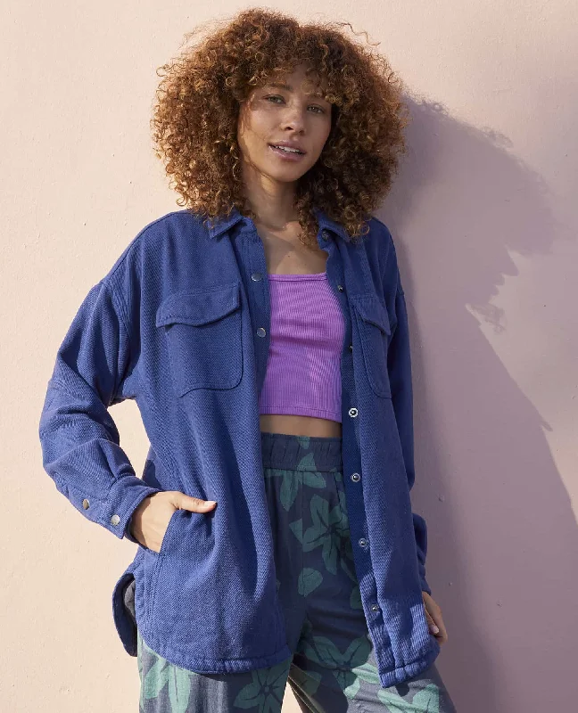 Conifer Shirt Jacket A-Line Jacket Boat Neck Shawl Collar
