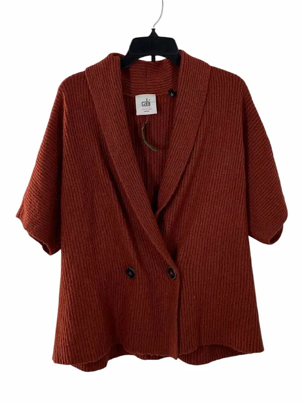 Cabi Size S Burnt Red Sweater Mesh Sweater Canvas Denim
