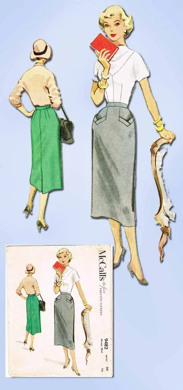 1950s Vintage McCalls Sewing Pattern 9482 Uncut Misses Slender Skirt Size 24 W chiffon skirt floaty 1950s Vintage McCalls Sewing Pattern 9482 Uncut Misses Slender Skirt Size 24 W chiffon skirt floaty