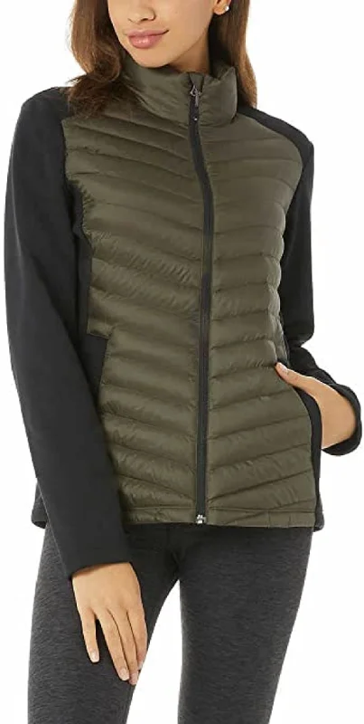 32 Degrees Women's Mixed Media Jacket, Forestwood, S Satin Jacket Silk Jacket Chiffon Jacket 32 Degrees Women's Mixed Media Jacket, Forestwood, S Satin Jacket Silk Jacket Chiffon Jacket