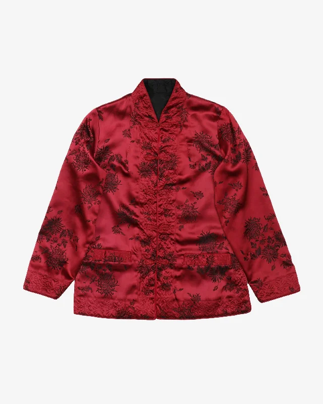 Burgundy And Black Reversible Brocade Jacket - S Jersey Jacket Tulle Jacket Batik Jacket Burgundy And Black Reversible Brocade Jacket - S Jersey Jacket Tulle Jacket Batik Jacket
