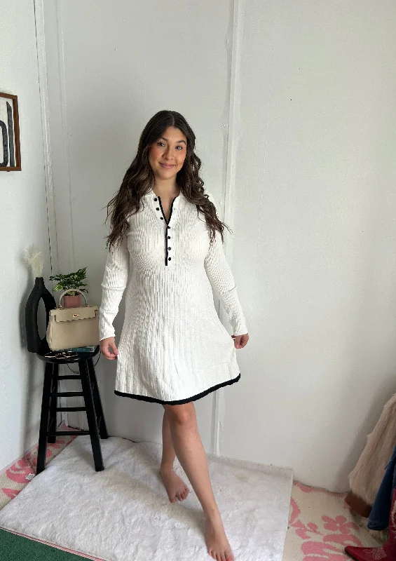 MEROKEETY Women's Long Sleeve V Neck Sweater Dress Notch Collar Peter Pan Collar Cowl Neck MEROKEETY Women's Long Sleeve V Neck Sweater Dress Notch Collar Peter Pan Collar Cowl Neck