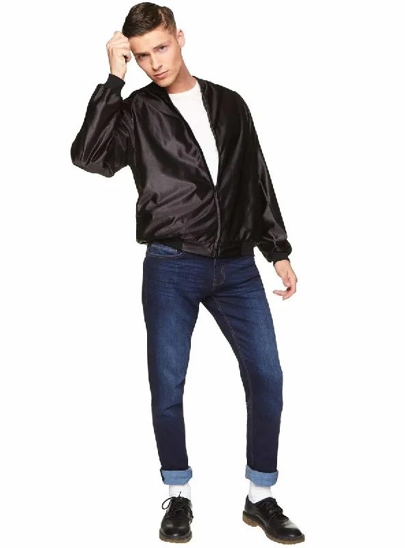 50s Rock N Roll Mens Black Greaser Costume Jacket Snapped Jacket Toggled Jacket Drawstring Jacket 50s Rock N Roll Mens Black Greaser Costume Jacket Snapped Jacket Toggled Jacket Drawstring Jacket