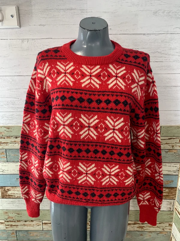 80’s Holiday Crew neck Sweater Striped Floral Plaid