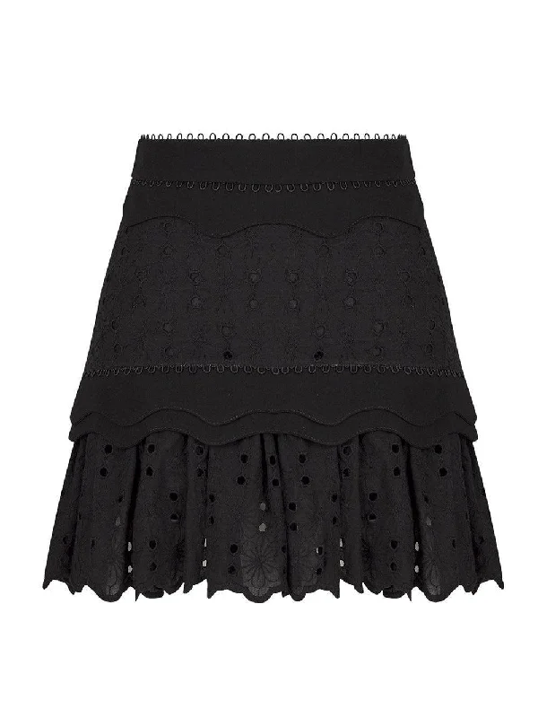 Regina Skirt Black chiffon skirt flowing