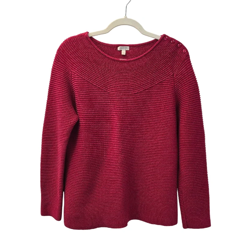 Talbots Petite Ribbed Crewneck Sweater Size Medium Petite Neon Metallic Matte
