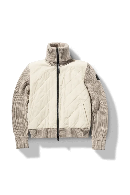 Ada Women's Quilted Full Zip Sweater Ribbed Striped Patterned