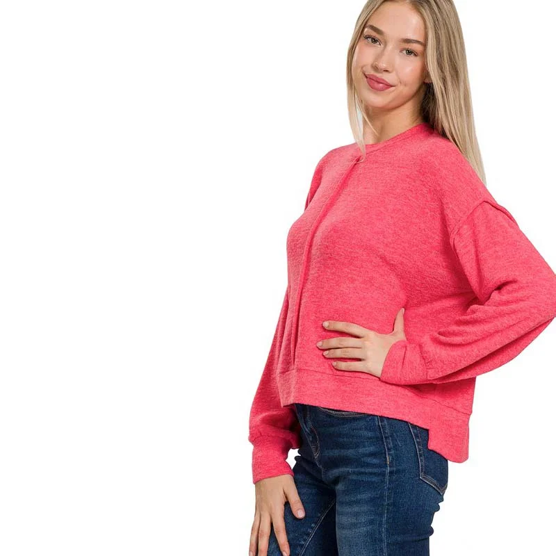 Front Seam Sweater Plaid Sweater Polka Dot Checkered