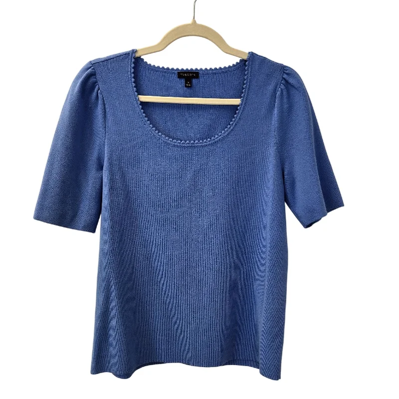 Talbots Scalloped Neckline Puff Sleeve Short Sleeve Sweater Size Medium Spandex Rayon Corduroy Talbots Scalloped Neckline Puff Sleeve Short Sleeve Sweater Size Medium Spandex Rayon Corduroy