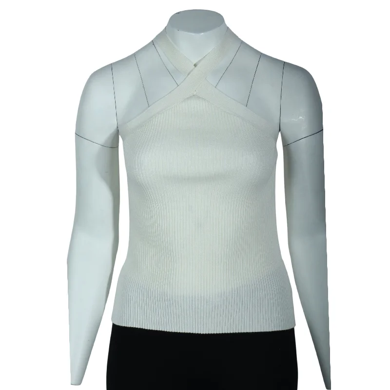 WORTHINGTON - Ribbed Sweater Tank Top Knit Fabric Woven Fabric Fleece Fabric