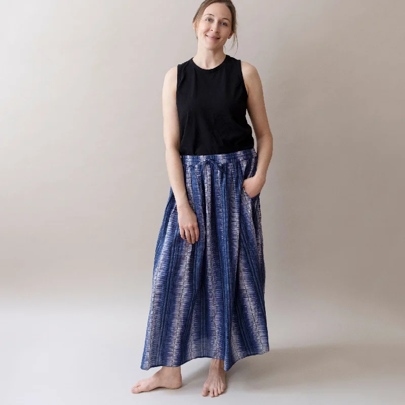 Emma Maxi Skirt- Athi Navy silk skirt luxurious