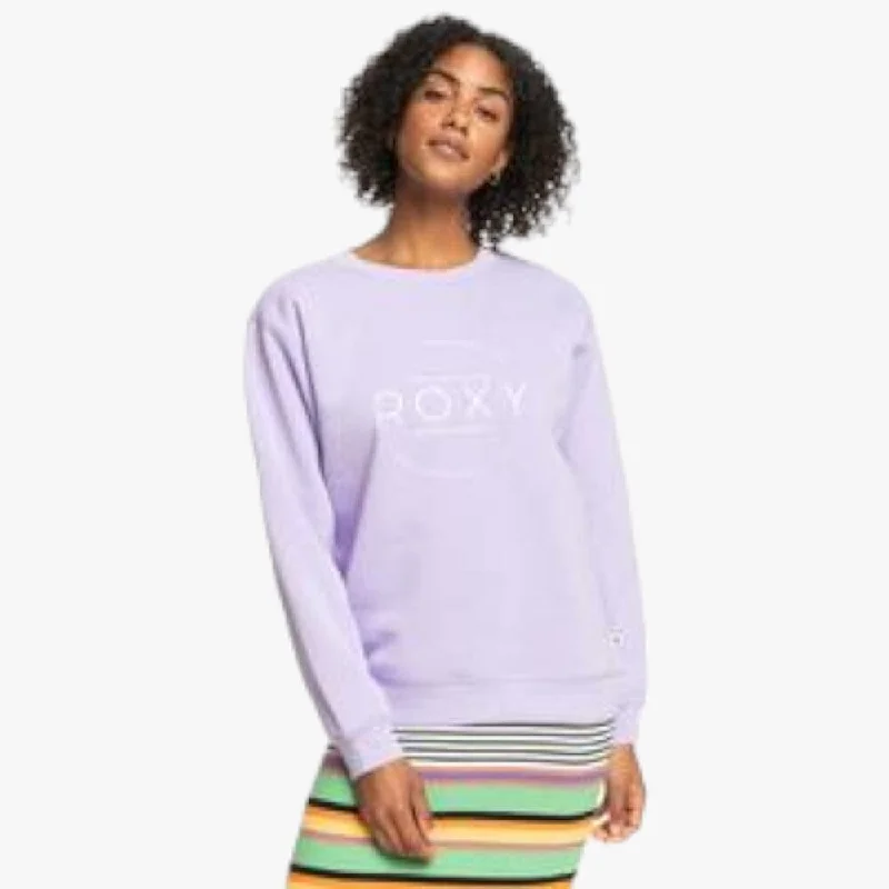 Roxy Womens Surf Stoked Crew Sweater Purple Rose Machine Wash Dry Clean Hand Wash