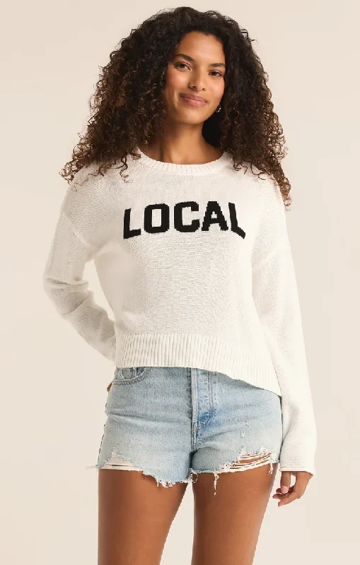 Z Supply - Sienna Local Sweater Turtle Neck Boat Neck Asymmetrical Neck