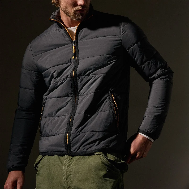 Contrast Zip Insulated Jacket - Carbon/Black/Yellow Bomber Jacket Anorak Windbreaker Contrast Zip Insulated Jacket - Carbon/Black/Yellow Bomber Jacket Anorak Windbreaker