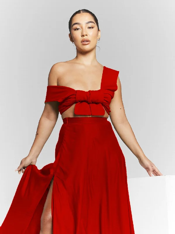 Split Maxi Skirt by InFlair satin skirt smooth