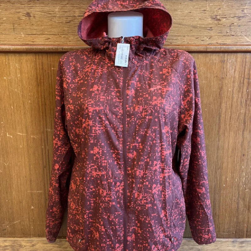 Brooks - Women's Hooded Windbreaker Jacket - MSRP $130: Red-women-XL Ribbed Jacket Pleated Jacket Ruffled Jacket Brooks - Women's Hooded Windbreaker Jacket - MSRP $130: Red-women-XL Ribbed Jacket Pleated Jacket Ruffled Jacket