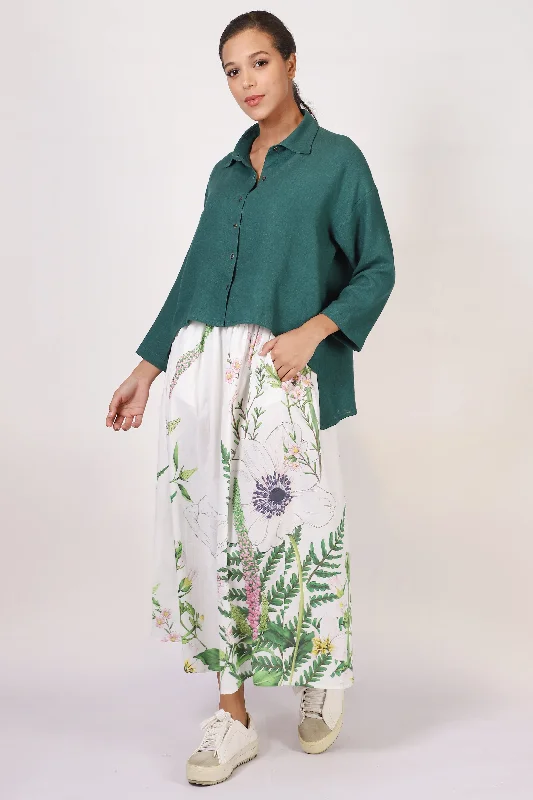 Printed Poplin Skirt silk skirt smooth