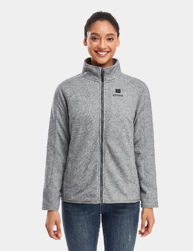 Women's Heated Full-Zip Fleece Jacket - All Colors Chenille Fabric Brocade Fabric Lace Fabric