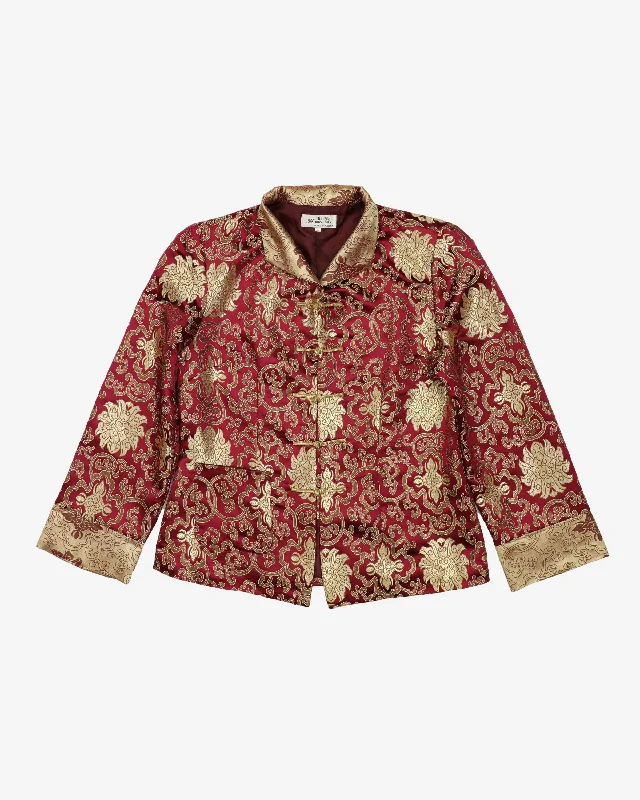 1990s Burgundy Gold Brocade Silk Evening Jacket - S Rayon Jacket Velvet Jacket Corduroy Jacket 1990s Burgundy Gold Brocade Silk Evening Jacket - S Rayon Jacket Velvet Jacket Corduroy Jacket