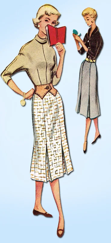 1950s Vintage McCalls Sewing Pattern 9392 FF Misses Skirt & Contour Belt Sz 26 W linen skirt natural 1950s Vintage McCalls Sewing Pattern 9392 FF Misses Skirt & Contour Belt Sz 26 W linen skirt natural