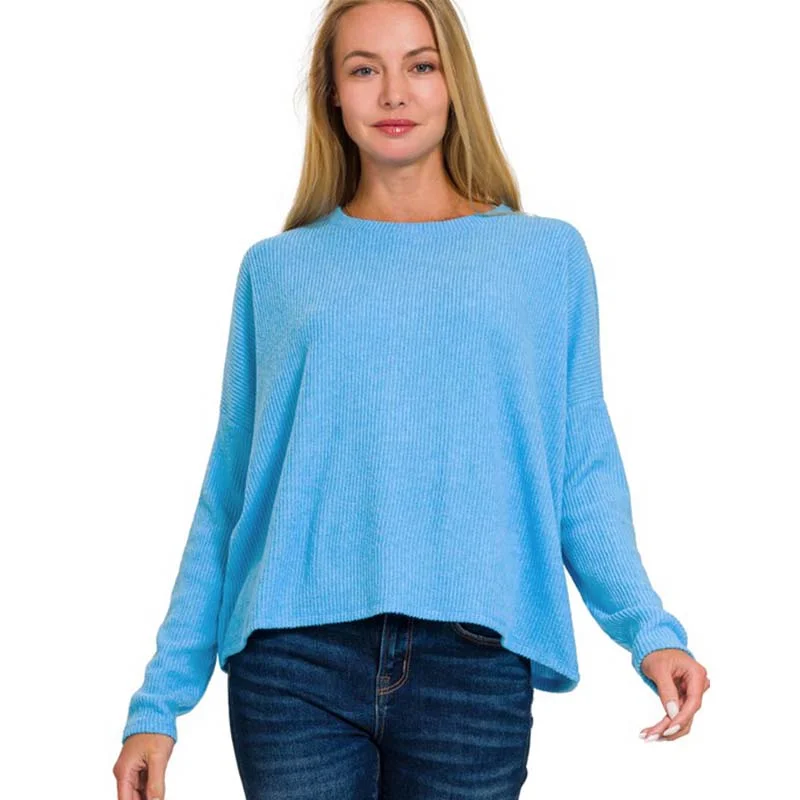 Boxy Cut and Sew Hatchi Sweater Front Pockets Side Pockets Patch Pockets