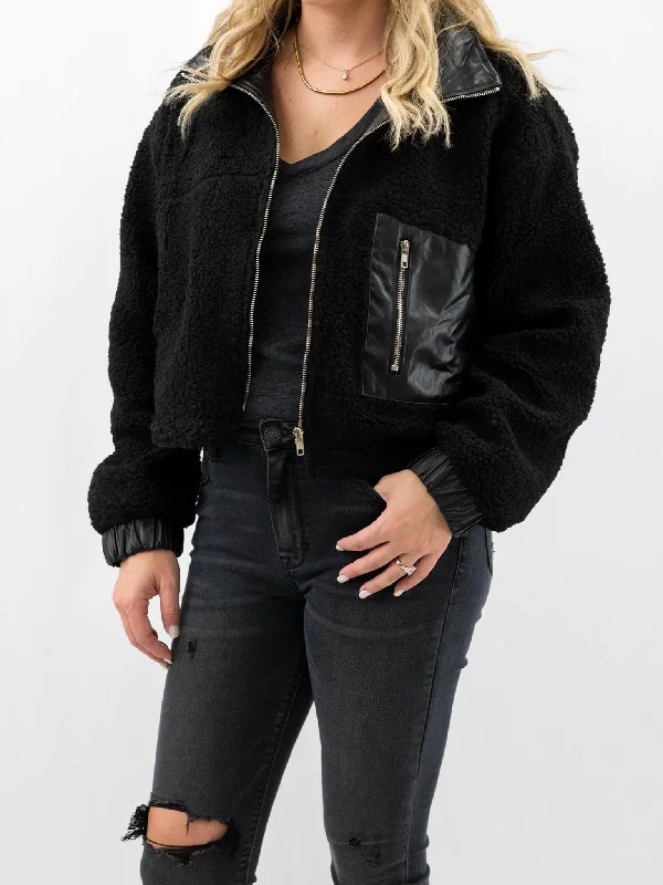 Faux Leather Collar Sherpa Jacket Faux Fur Jacket Real Fur Jacket Shearling Jacket