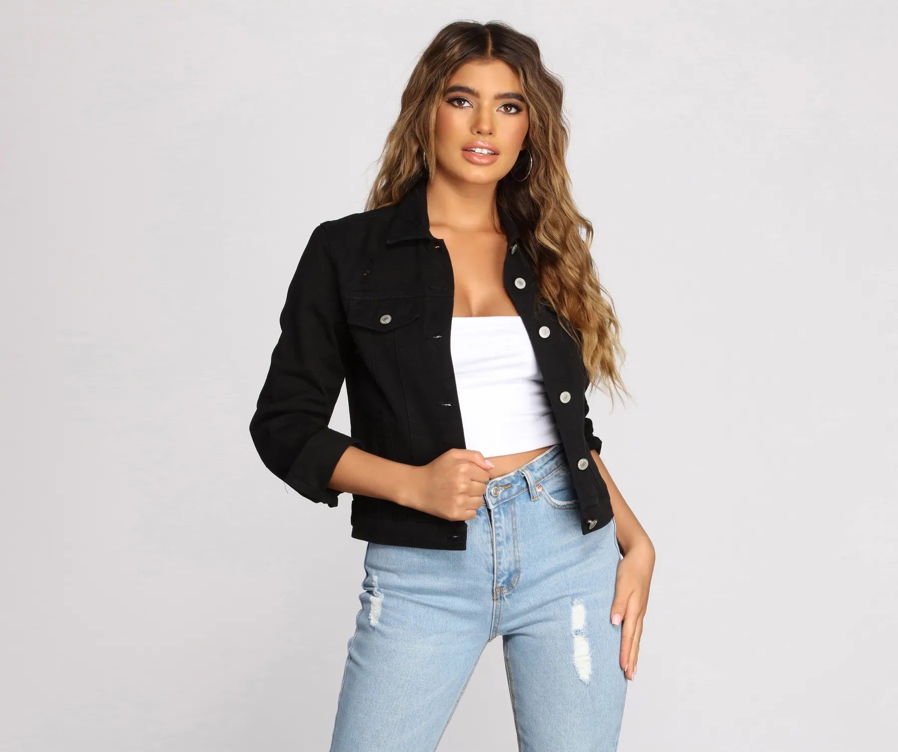On That Basic Vibe Denim Jacket Satin Jacket Silk Jacket Chiffon Jacket