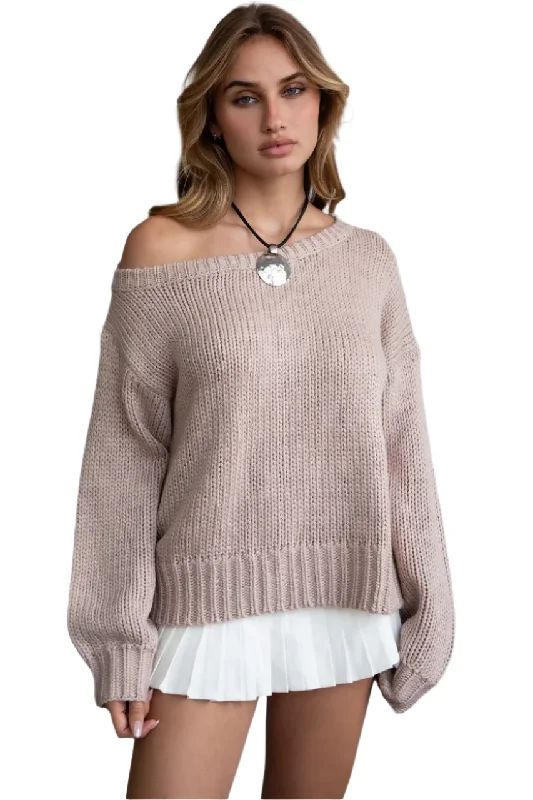 TIC TOC - "BRANDY" Ribbed Knit Sweater Lace Blend Ribbed Blend Corduroy Blend