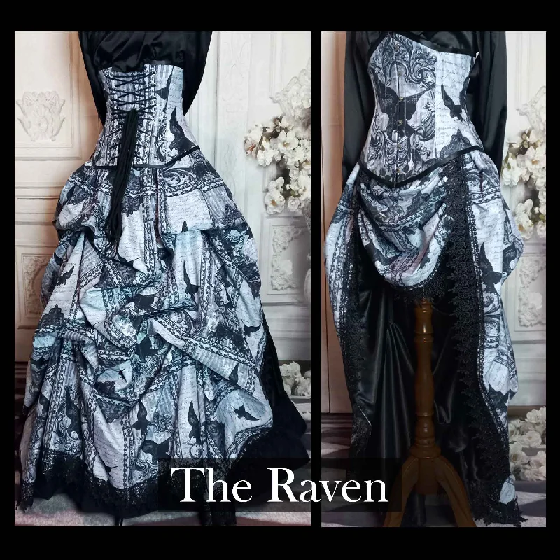 The Raven Bustle Skirt Set - Edgar Allan Poe Costume mini skirt trendy