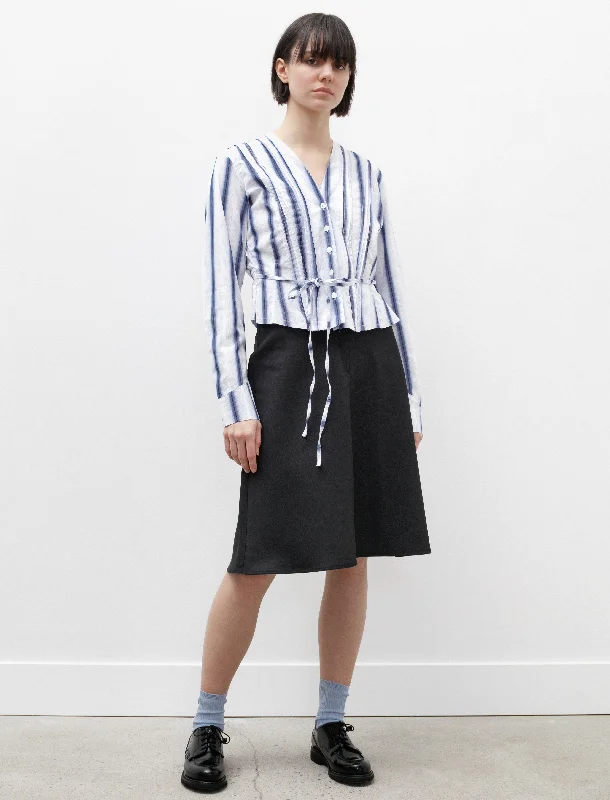 Curtain Skirt Black Mnemonic Wool midi skirt versatile