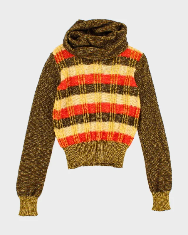 Vintage Woman's MIss Sixty Patterned Roll Neck Sweater - XS Chenille Blend Fleece Blend Nylon Blend Vintage Woman's MIss Sixty Patterned Roll Neck Sweater - XS Chenille Blend Fleece Blend Nylon Blend