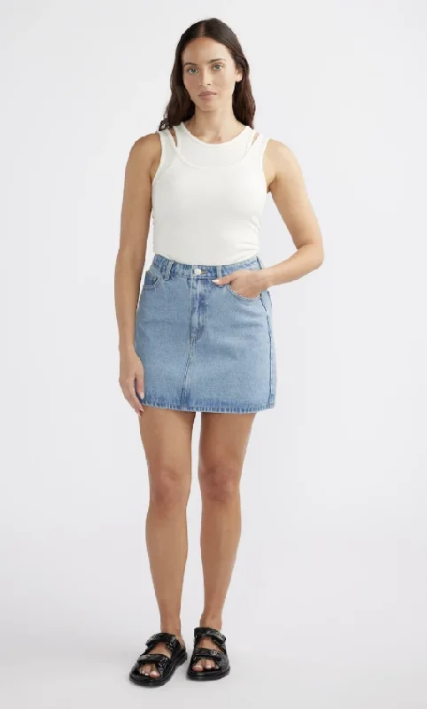 Reece Denim Mini Skirt corduroy skirt cozy