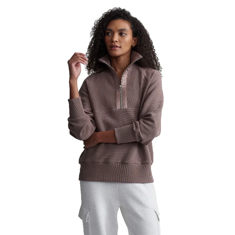 Varley Lismore Half Zip Womens Sweater Mesh Fabric Canvas Fabric Denim Fabric