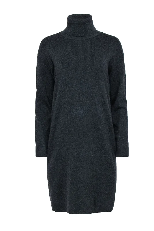 Michael Michael Kors - Grey Knit Turtleneck Sweater Dress Sz M Nylon Fabric Polyester Fabric Spandex Fabric Michael Michael Kors - Grey Knit Turtleneck Sweater Dress Sz M Nylon Fabric Polyester Fabric Spandex Fabric