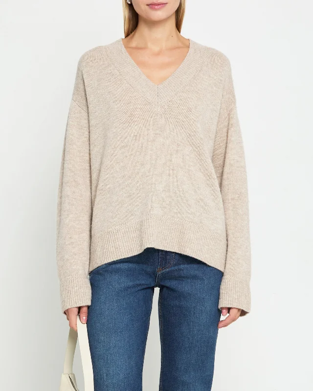 Brenna Merino Wool Sweater Notch Collar Peter Pan Collar Cowl Neck