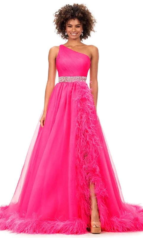 Ashley Lauren 11309 - Feathered Skirt Ballgown denim skirt casual