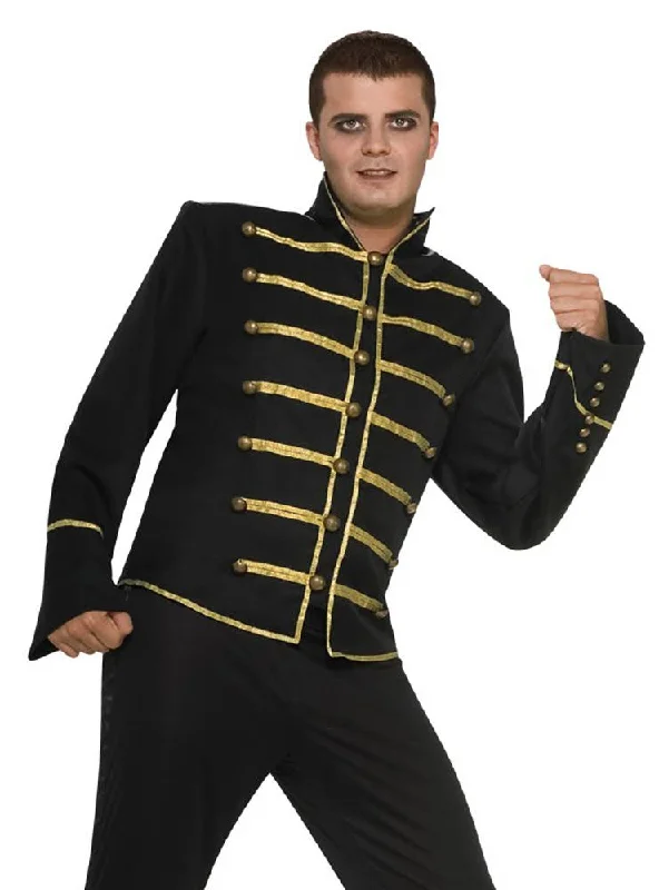 80s Icon Black and Gold Military Costume Jacket Notch Collar Peter Pan Collar Cowl Neck 80s Icon Black and Gold Military Costume Jacket Notch Collar Peter Pan Collar Cowl Neck