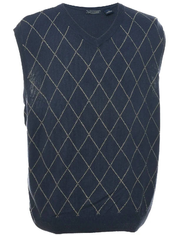 Saddlebred Argyle Sweater Vest - XL Neon Metallic Matte