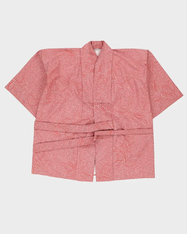 Vintage 1990s Pink Patterned Haori Kimono Jacket - XL / XXL Print Jacket Jacquard Jacket Patchwork Jacket Vintage 1990s Pink Patterned Haori Kimono Jacket - XL / XXL Print Jacket Jacquard Jacket Patchwork Jacket