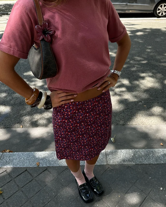 JAMES SKIRT FLORAL zip skirt side