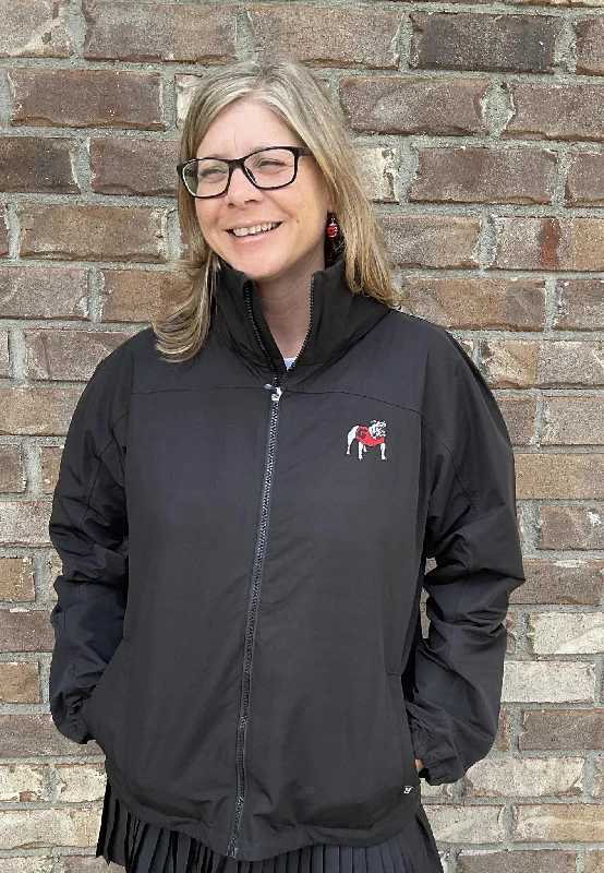Cutter & Buck UGA Womens Charter Eco Full Zip Jacket Knit Fabric Woven Fabric Fleece Fabric