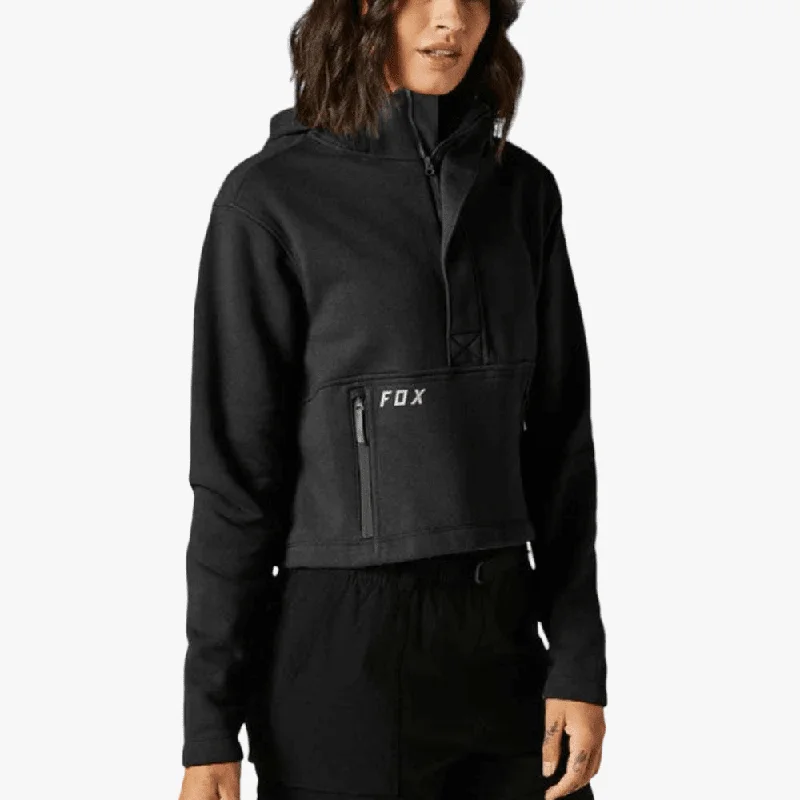 Fox Women's Calibrated Crop Fleece Sweater Black Bright Pastel Dark