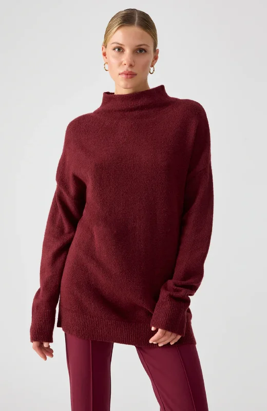 Sanctuary - Change Of Season Tunic Sweater Cable Knit Ribbed Knit Lace Knit