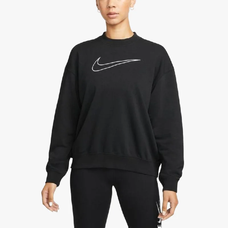 Nike Womens Df Gt Gx Crew Sweater Black Zippered Buttoned Snapped