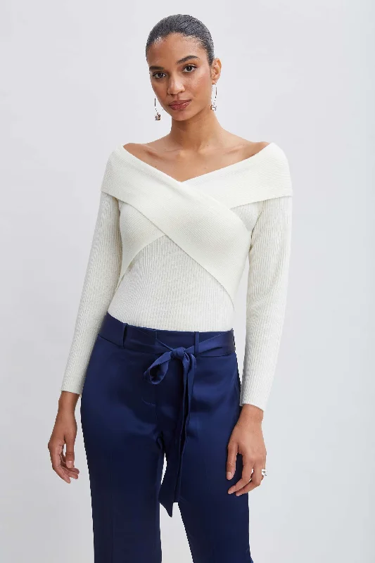 Cross Shoulder Cashmere Merino Sweater Fleece Fabric Down Fabric Feather Fabric