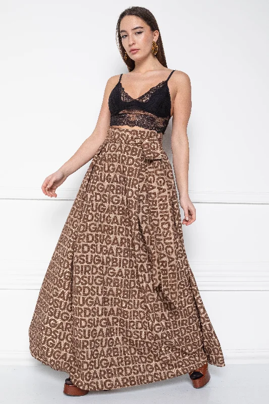 Record Teddy Bueno Monogram skirt high slit skirt