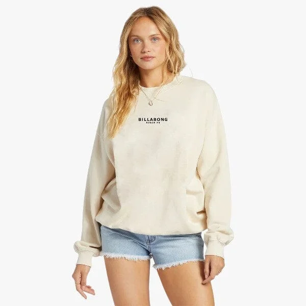 Bilabong Womens Society Crew Sweater Whitecap Modern Contemporary Chic