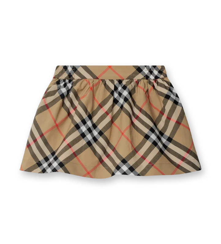 Baby Check Skirt Sand linen skirt natural